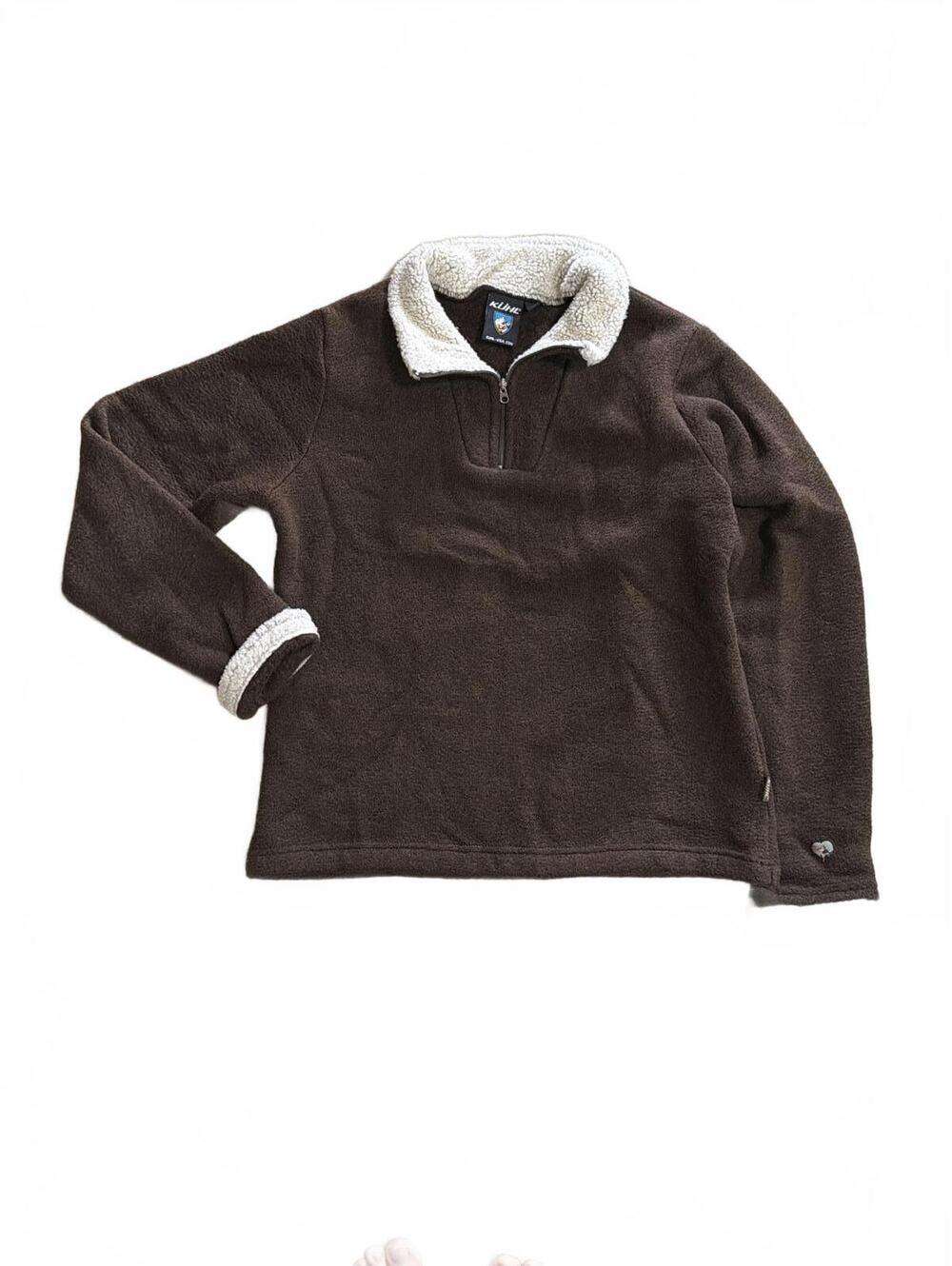 KUHL Brown Alfpaca Fleece Women's Pullover with Zip Sherpa Collar - Size Small